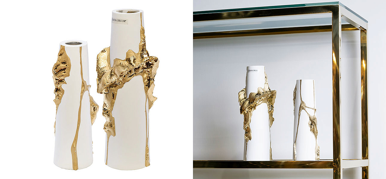 Ваза Rhea white with gold 24 Ваза Rhea white with gold 24 - Loft-Concept во Владивостоке