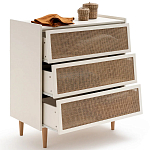 Комод с 3-мя ящиками из ротанга Blais Cream Wicker Furniture варинант исполнения - 4 | Loft Concept во Владивостоке