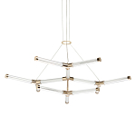 Люстра с геометрической конструкцией из вытянутых цилиндрических плафонов Hex Scaffold  варинант исполнения - 1 | Loft Concept во Владивостоке