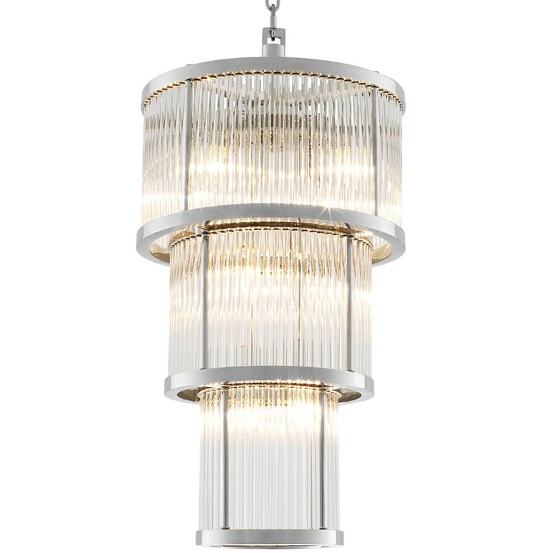 Люстра Chandelier Avery Nickel Никель Прозрачное Стекло во Владивостоке | Loft Concept 