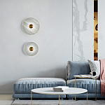 Бра в форме диска из натурального камня с декоративным центральным элеменом Cryptocrystalline Stone варинант исполнения - 1 | Loft Concept во Владивостоке