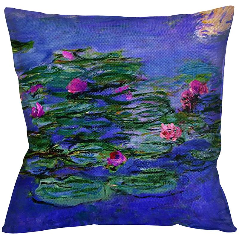 Подушка декоративная с цветочным принтом Impressionism in Art Мульти Бежевый Подушка декоративная с цветочным принтом Impressionism in Art Мульти Бежевый во Владивостоке | Loft Concept