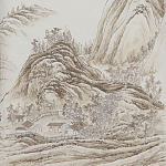 Обои ручная роспись A Thousand Li of Rivers and Mountains Special Colourway on Bleached White dyed silk 2 варинант исполнения - 2 | Loft Concept во Владивостоке