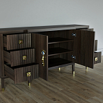 Большой Комод-буфет Elsa Dreams Walnut с ящиками варинант исполнения - 1 | Loft Concept во Владивостоке