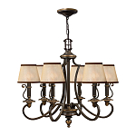 Люстра бронзового цвета с бежевыми абажурами из органзы в классическом стиле Hinkley варинант исполнения - 8 | Loft Concept во Владивостоке