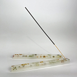 Подставка под благовония из эпоксидной смолы с цветами прямоугольная белая Epoxy Flowers Incense Stand White варинант исполнения - 3 | Loft Concept во Владивостоке