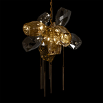 Люстра подвесная со стеклянными плафонами из дымчатого и золотистого с шестью вертикальными подвесками Gilded Mirage  варинант исполнения - 8 | Loft Concept во Владивостоке