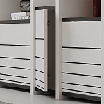 Стеллаж прямой ассиметричный с полками и 4-мя дверцами ARYA BOOKCASE WHITE варинант исполнения - 3 | Loft Concept во Владивостоке