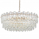 Круглая люстра с хрустальными подвесками на золотистом каркасе Gorgeous Crystal Light варинант исполнения - 10 | Loft Concept во Владивостоке