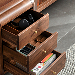 Стол рабочий округлой формы с 3-мя ящиками  Working Moonnut Table варинант исполнения - 5 | Loft Concept во Владивостоке