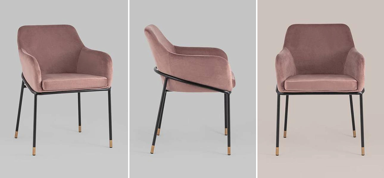 Стул Sandra Chair Пыльно-Розовый Велюр Стул Sandra Chair Пыльно-Розовый Велюр - Loft-Concept во Владивостоке
