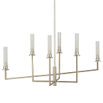 Люстра с 6-ю белыми матовыми плафонами из стекла в форме цилиндра Longitude варинант исполнения - 5 | Loft Concept во Владивостоке