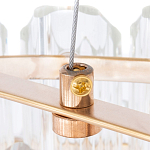 Люстра подвесная многослойная с прозрачными хрустальными трубками и золотистым каркасом Hexagon Tube Light варинант исполнения - 4 | Loft Concept во Владивостоке