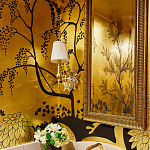 Обои ручная роспись в стиле Арт-деко Rateau Original colourway on Deep Rich Gold gilded paper варинант исполнения - 2 | Loft Concept во Владивостоке