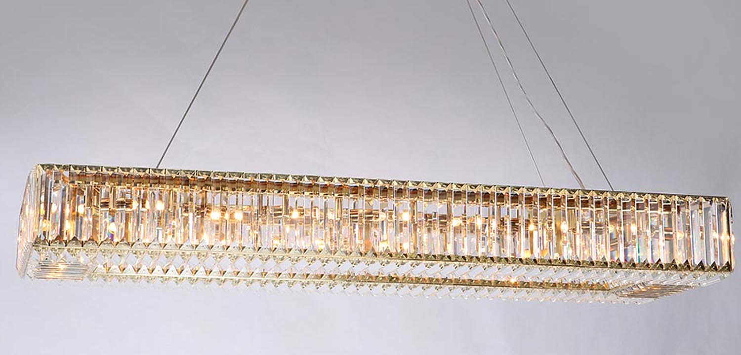 Люстра Darleen Crystal Gold Rectangular Chandelier Люстра Darleen Crystal Gold Rectangular Chandelier - Loft-Concept во Владивостоке