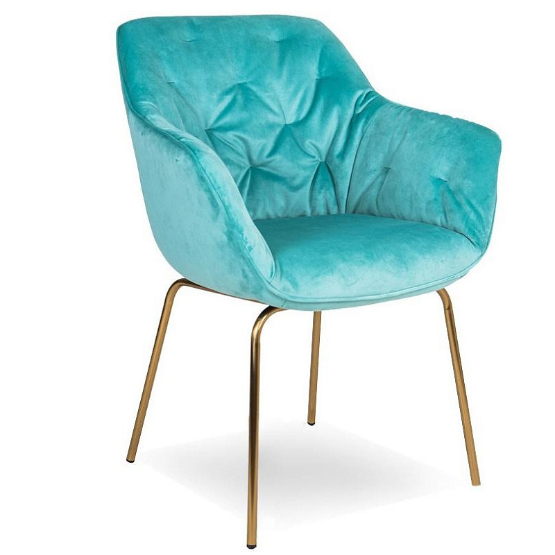 Стул Gentle Turquoise Бирюзовый Золотой Стул Gentle Turquoise Бирюзовый Золотой во Владивостоке | Loft Concept