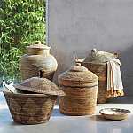 Плетеная корзина из ротанга и бамбука Wicker Vase Basket варинант исполнения - 3 | Loft Concept во Владивостоке