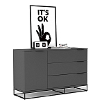 Комод цвета графит с 3-мя ящиками Strict Lines  варинант исполнения - 3 | Loft Concept во Владивостоке