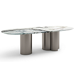 Стол обеденный мраморный с колоннами Marble Column Table варинант исполнения - 3 | Loft Concept во Владивостоке