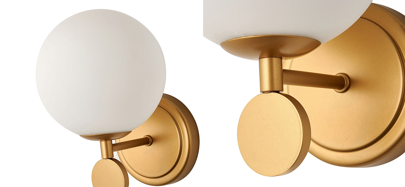 Бра с белым круглым плафоном Glowing Clouds Gold Бра с белым круглым плафоном Glowing Clouds Gold - Loft-Concept во Владивостоке