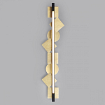 Бра вертикальное черного цвета с золотыми кругами и квадратами Gravyura варинант исполнения - 3 | Loft Concept во Владивостоке