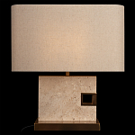 Настольная лампа с прямоугольным основанием из натурального камня c тканевым абажуром Lapis Tiburtinus варинант исполнения - 2 | Loft Concept во Владивостоке