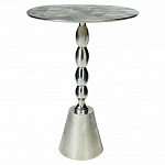 Кофейный столик с рельефной столешницей из металла Aplika Silver варинант исполнения - 1 | Loft Concept во Владивостоке