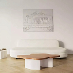 Дизайнерский журнальный стол с фигурной столешницей на белом основании Holarisex варинант исполнения - 2 | Loft Concept во Владивостоке