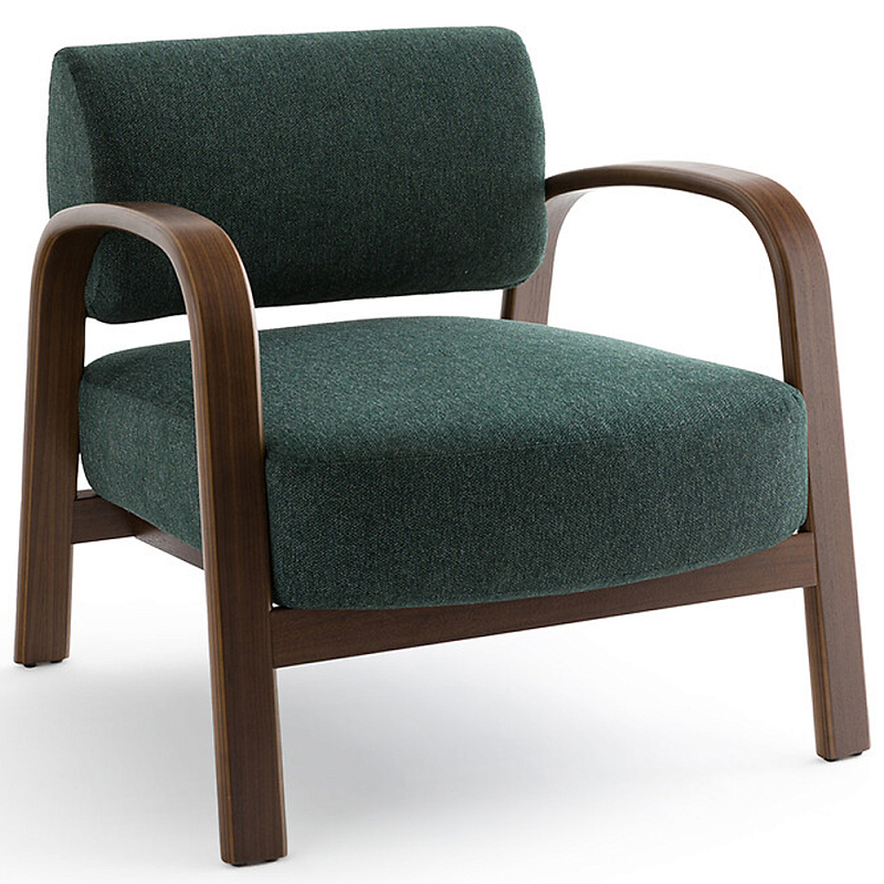 Кресло с каркасом из темного дерева Estay Chair Зеленый Коричневый Кресло с каркасом из темного дерева Estay Chair Зеленый Коричневый во Владивостоке | Loft Concept