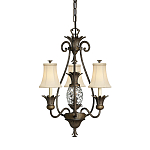 Люстра бронзового цвета с 3-мя кремовыми текстильными абажурами Hinkley варинант исполнения - 1 | Loft Concept во Владивостоке