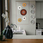 Бра с круглым белым плафоном и черной центральной деталью Natural Harmonie  варинант исполнения - 2 | Loft Concept во Владивостоке