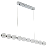 Подвесной линейный светодиодный светильник Crystal Globule Linear Hanging Lamp Chrome варинант исполнения - 2 | Loft Concept во Владивостоке