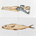 Плитка с узором Рыба Русалка варинант исполнения - 2 | Loft Concept во Владивостоке