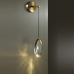 Бра с плафоном в форме капли Crystal Transparent Drop варинант исполнения - 3 | Loft Concept во Владивостоке