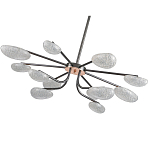 Люстра черного цвета с 12-ю прозрачными плафонами овальной формы Iona chandelier варинант исполнения - 3 | Loft Concept во Владивостоке