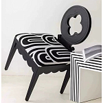 Дизайнерский стул с круглой деревянной спинкой Black and White Clover варинант исполнения - 6 | Loft Concept во Владивостоке