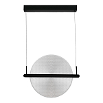 Светодиодный подвесной светильник круглой формы с металлическим черным каркасом Marble Glow варинант исполнения - 4 | Loft Concept во Владивостоке
