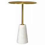 Кофейный столик с круглой столешницей на белом мраморном основании Original Foundation варинант исполнения - 3 | Loft Concept во Владивостоке