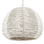 Подвесной светильник в форме купола с декором из круглых деревянных бусин White Wooden Beads Chandelier варинант исполнения - 3 | Loft Concept во Владивостоке