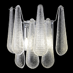 Бра с подвесками из рифленного стекла в форме капель на основании цвета хром Textured Glass варинант исполнения - 3 | Loft Concept во Владивостоке