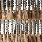 Люстра трехъярусная с декором из круглых деревянных бусин с кисточками Gray Brown Wooden Beads Chandelier варинант исполнения - 1 | Loft Concept во Владивостоке