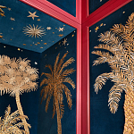 Обои с вышивкой ручной работы Deco Palms Original colourway on velvet варинант исполнения - 2 | Loft Concept во Владивостоке