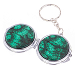 Зеркало брелок карманное двухстороннее из натурального камня Малахит Stone Mirrors варинант исполнения - 5 | Loft Concept во Владивостоке