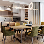 Подвесной линейный светильник Gilbertine Crystals Linear Hanging Lamp варинант исполнения - 4 | Loft Concept во Владивостоке