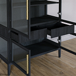 Витрина Primo со стеклянными фасадами и 2 ящиками Черный дуб варинант исполнения - 7 | Loft Concept во Владивостоке