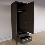 Узкий Шкаф Primo с 2 выдвижными ящиками Темный орех варинант исполнения - 7 | Loft Concept во Владивостоке