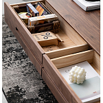 Кофейный стол из массива дерева с выдвижными ящиками Coffee Walnut Table варинант исполнения - 3 | Loft Concept во Владивостоке