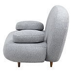 Двухместный диван с мягкой обивкой из ткани серый на деревянных ножках Michael Sofa Grey варинант исполнения - 3 | Loft Concept во Владивостоке