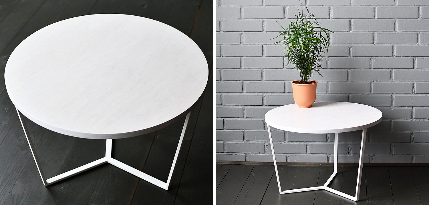 Кофейный стол Thea White Industrial Metal Rust Coffee Table Кофейный стол Thea White Industrial Metal Rust Coffee Table - Loft-Concept во Владивостоке