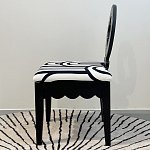 Дизайнерский стул с круглой деревянной спинкой Black and White Clover варинант исполнения - 4 | Loft Concept во Владивостоке